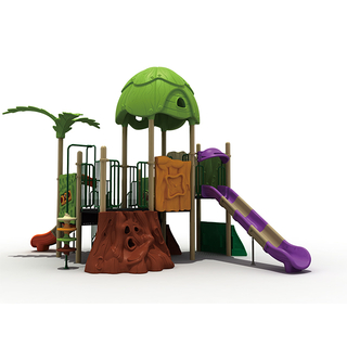 Детские игровые площадки с горками в зеленом лесу на заказ для дошкольных учреждений